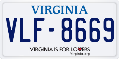 VA license plate VLF8669