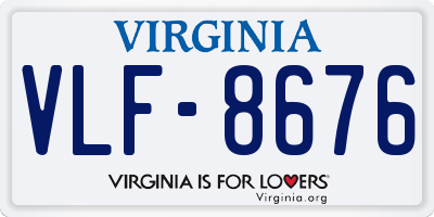 VA license plate VLF8676