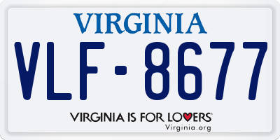 VA license plate VLF8677