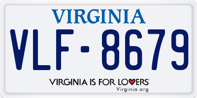 VA license plate VLF8679