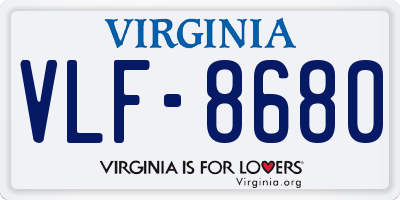 VA license plate VLF8680