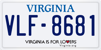 VA license plate VLF8681
