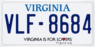 VA license plate VLF8684