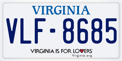 VA license plate VLF8685