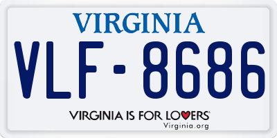 VA license plate VLF8686