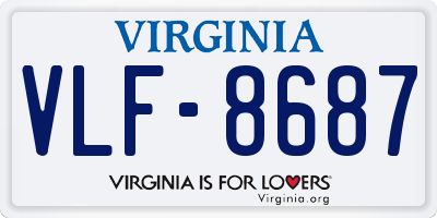 VA license plate VLF8687