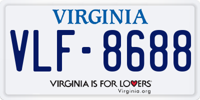 VA license plate VLF8688