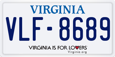 VA license plate VLF8689