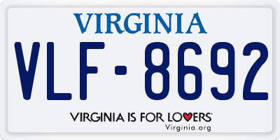 VA license plate VLF8692