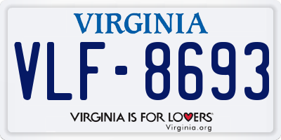 VA license plate VLF8693