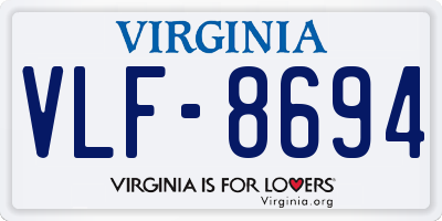 VA license plate VLF8694