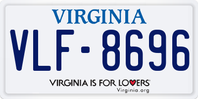 VA license plate VLF8696