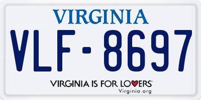 VA license plate VLF8697
