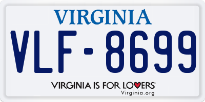 VA license plate VLF8699