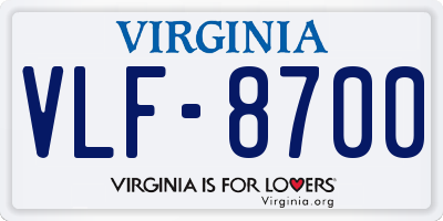 VA license plate VLF8700