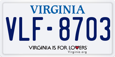 VA license plate VLF8703