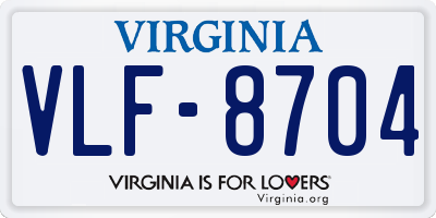 VA license plate VLF8704