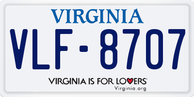 VA license plate VLF8707