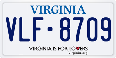 VA license plate VLF8709