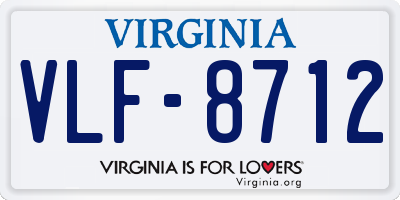 VA license plate VLF8712