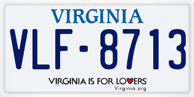 VA license plate VLF8713