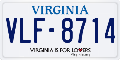 VA license plate VLF8714