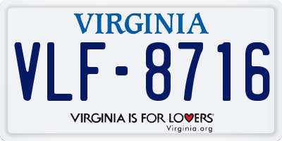 VA license plate VLF8716