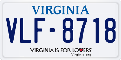 VA license plate VLF8718