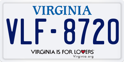VA license plate VLF8720