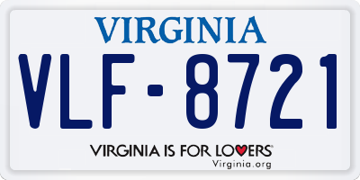 VA license plate VLF8721