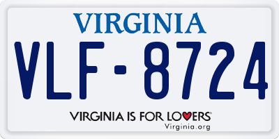 VA license plate VLF8724