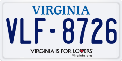 VA license plate VLF8726