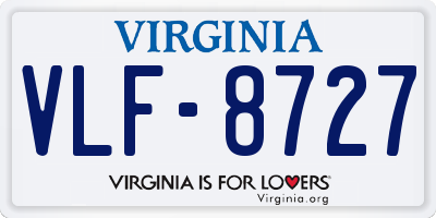 VA license plate VLF8727