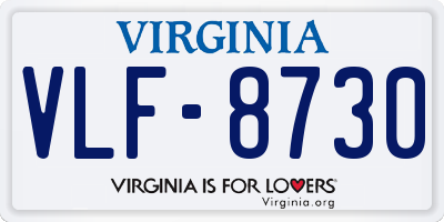 VA license plate VLF8730