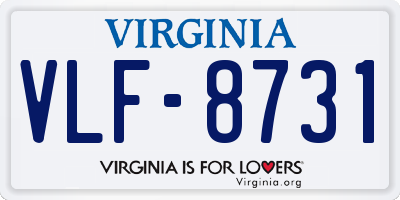 VA license plate VLF8731