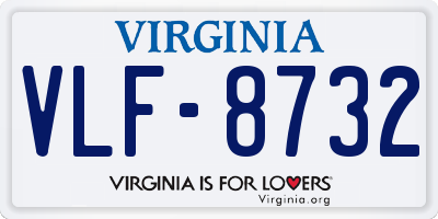 VA license plate VLF8732