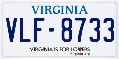 VA license plate VLF8733
