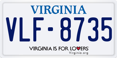 VA license plate VLF8735