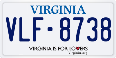 VA license plate VLF8738