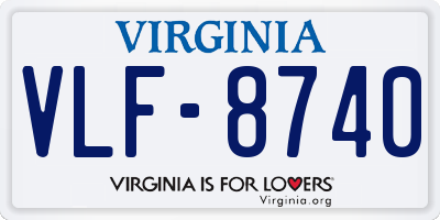 VA license plate VLF8740