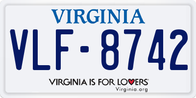 VA license plate VLF8742