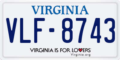 VA license plate VLF8743