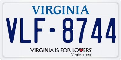 VA license plate VLF8744
