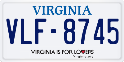 VA license plate VLF8745