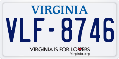 VA license plate VLF8746