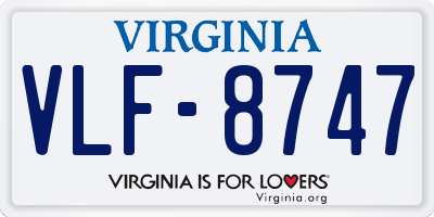 VA license plate VLF8747
