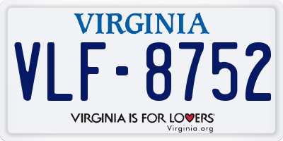 VA license plate VLF8752
