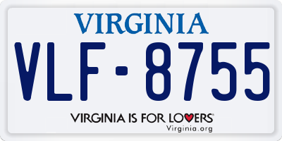 VA license plate VLF8755