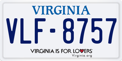 VA license plate VLF8757