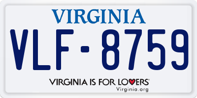 VA license plate VLF8759